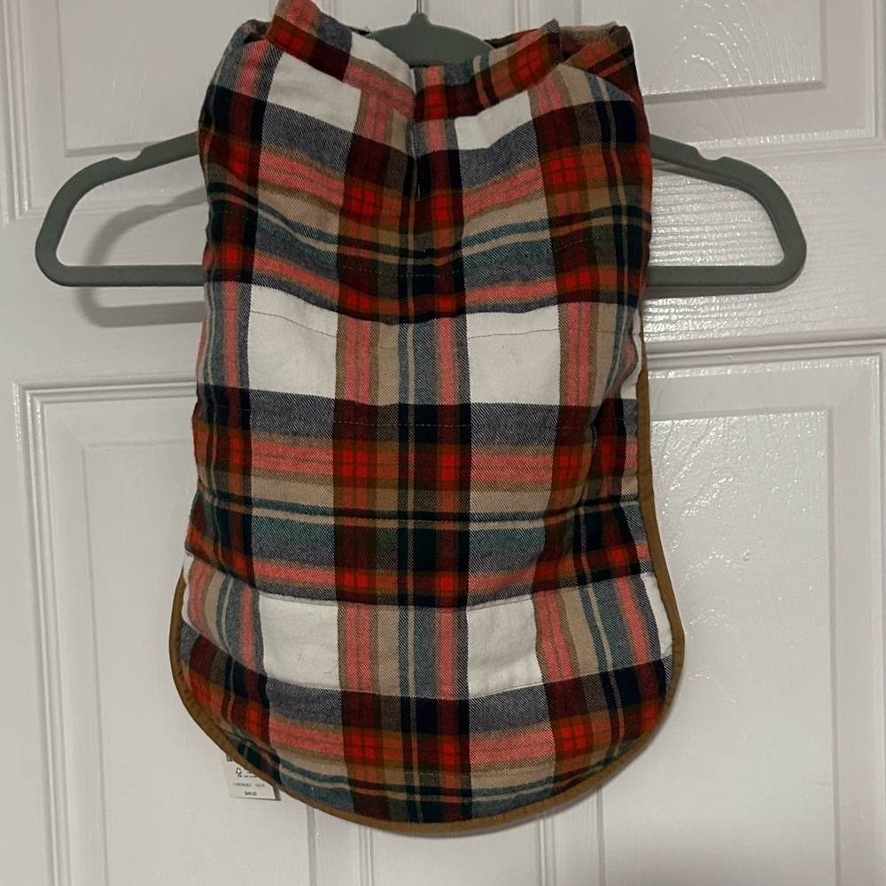 J. Crew CrewMutts Flannel Dog Jacket, Size L, NWT